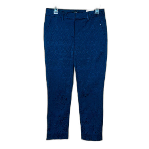 NWT White House Black Market Jacquard Blue Slim Ankle Size 2 $89 Whimsigoth - Picture 1 of 14